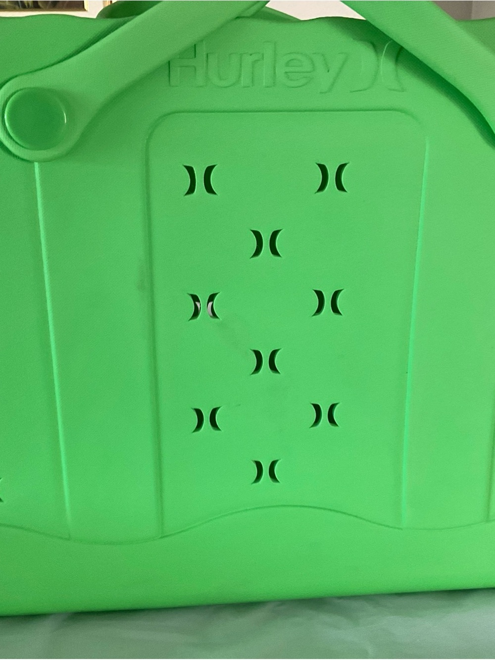 Hurley Mint Green Silicone Waterproof Bag/tote Beach/Travel NWT 16”x 8.5”x 13” - Picture 3 of 9